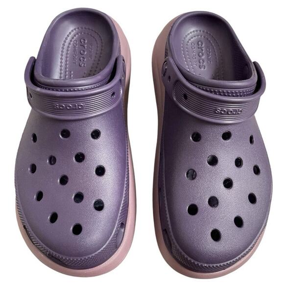 Crocs Crush Clog Dark Iris Multi Slip On Casual Platform Sandal 207521-5AT - Picture 1 of 8